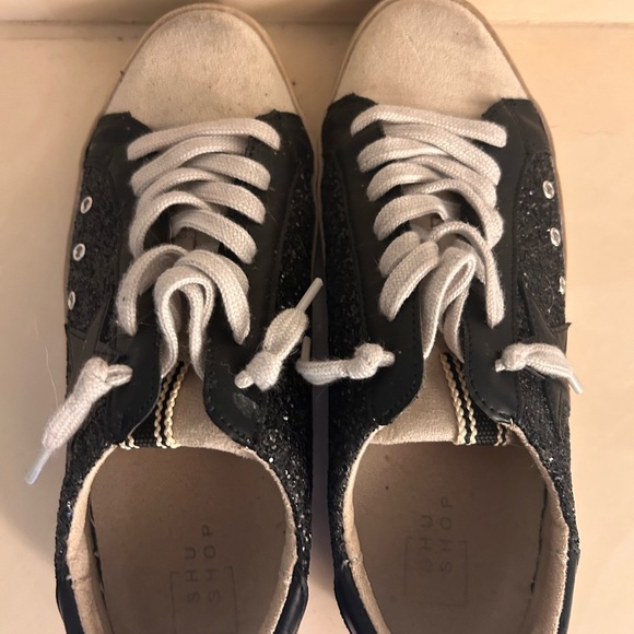 Black Glitter Women's ShuShop Sneakers - Jules - Picture 2 of 3